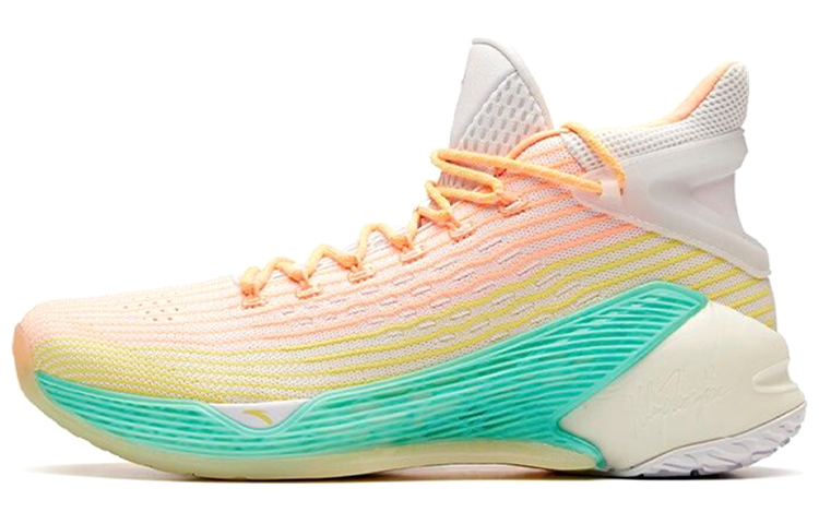 Anta KT4 Klay, Thompson Playoffs Deep Water Flow High top Basketball Shoes Men’s White Red Yellow Green