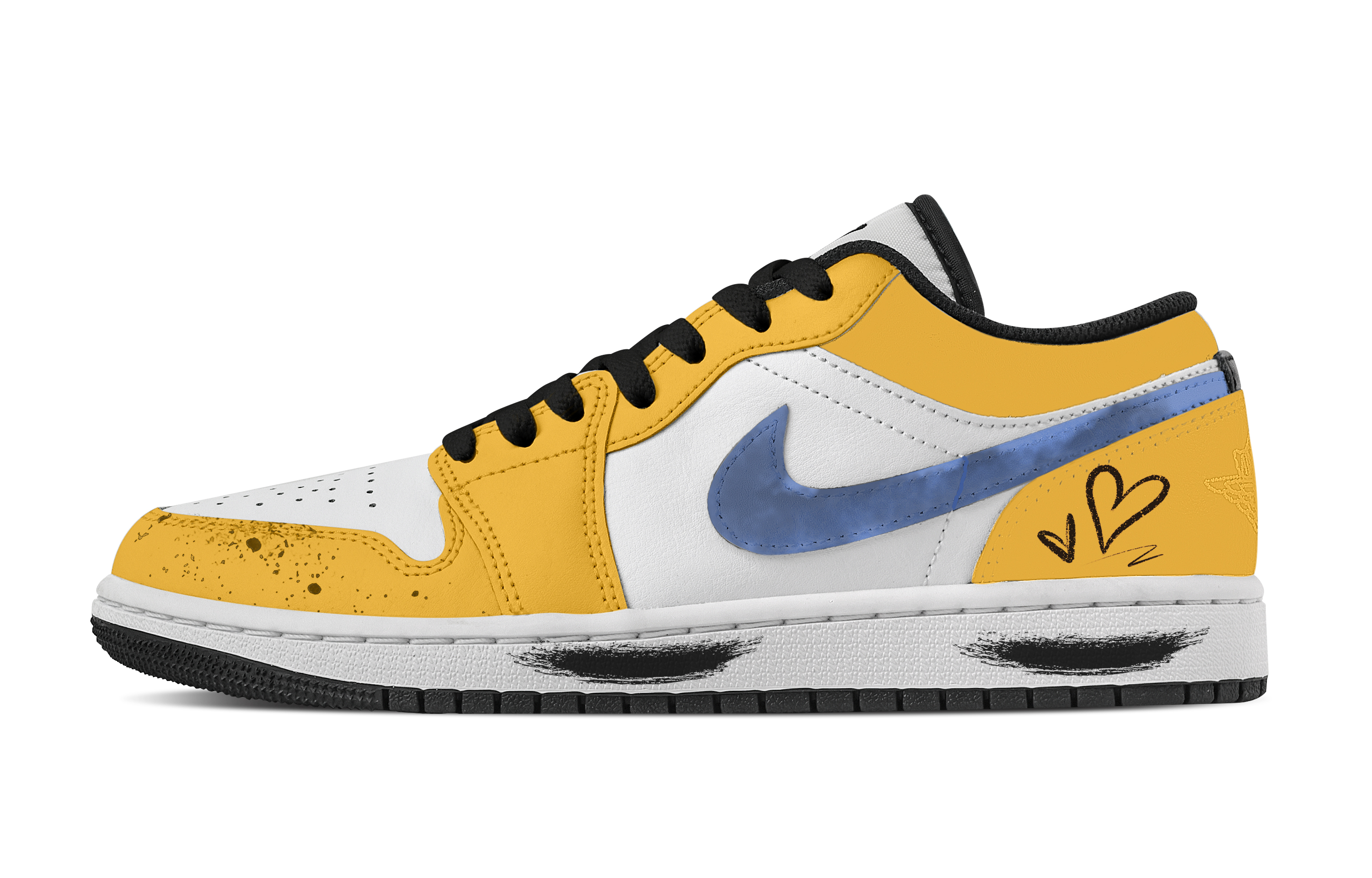Jordan Air Jordan 1 Bumblebee Abrasion Resistant Low top Vintage Basketball Shoes Women’s White Yellow