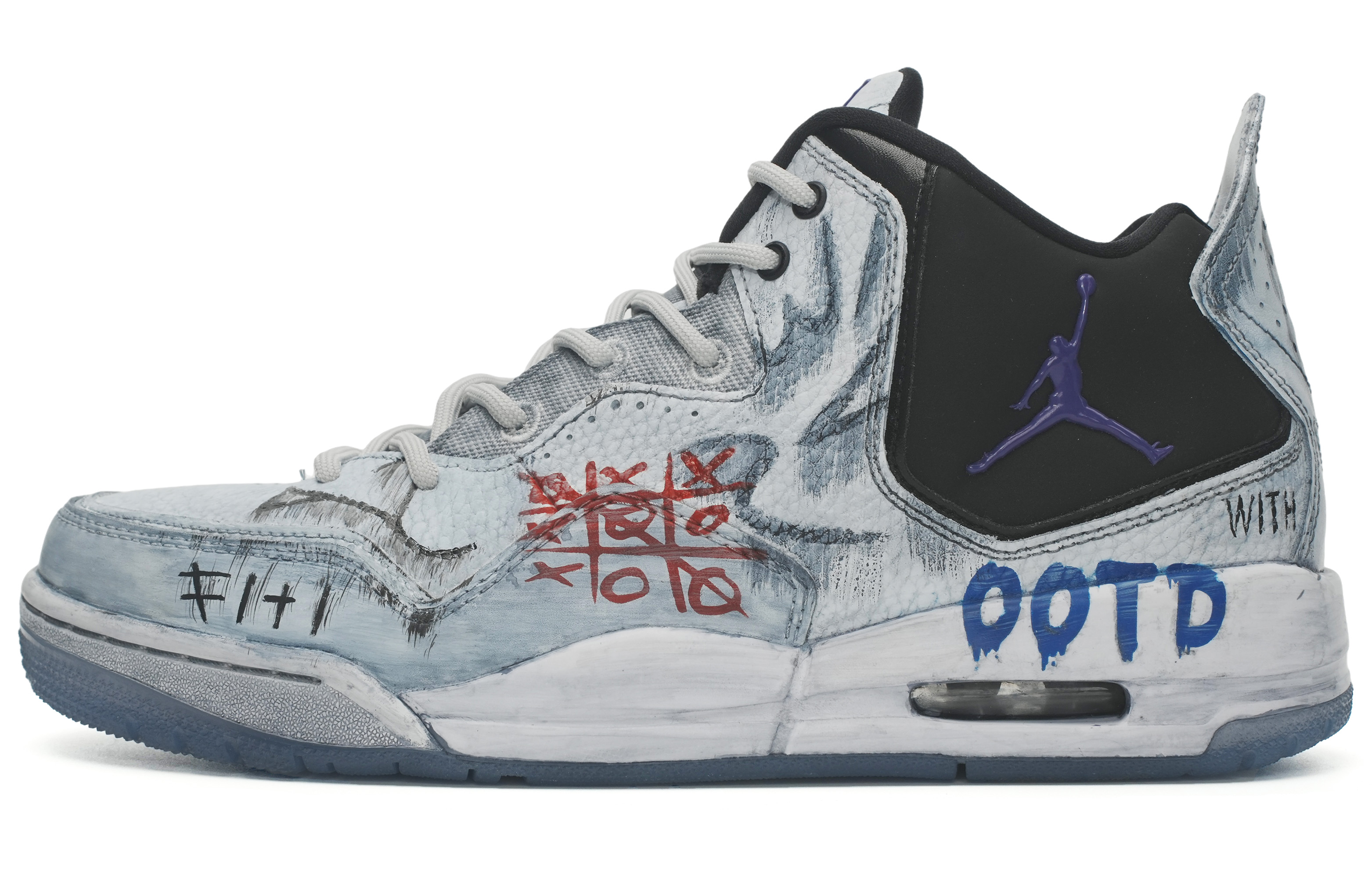 Jordan Courtside 23 Mid top Vintage Basketball Shoes Men's Gray White Black