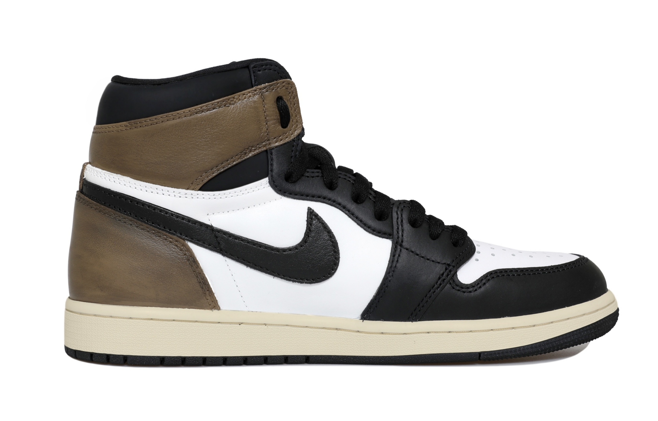 Jordan Air Jordan 1 Black Mocha Cushioning Slip Resistant Abrasion Resistant High top Vintage Basketball Shoes Men’s