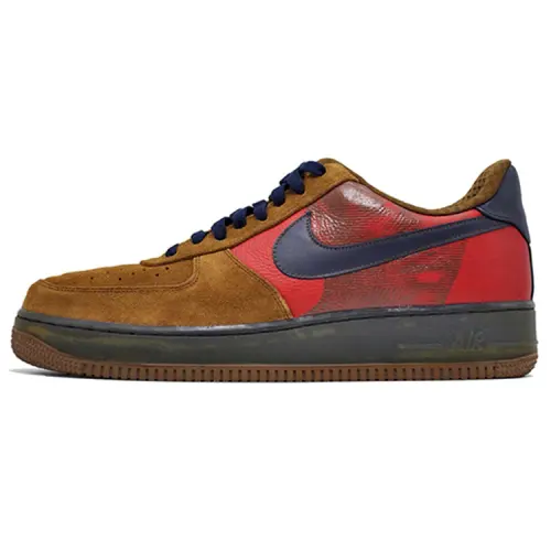 Nike Air Force 1 Slip Resistant Slip Resistant Low top Skateboard Shoes Men's Brown Red 25th Anniversary