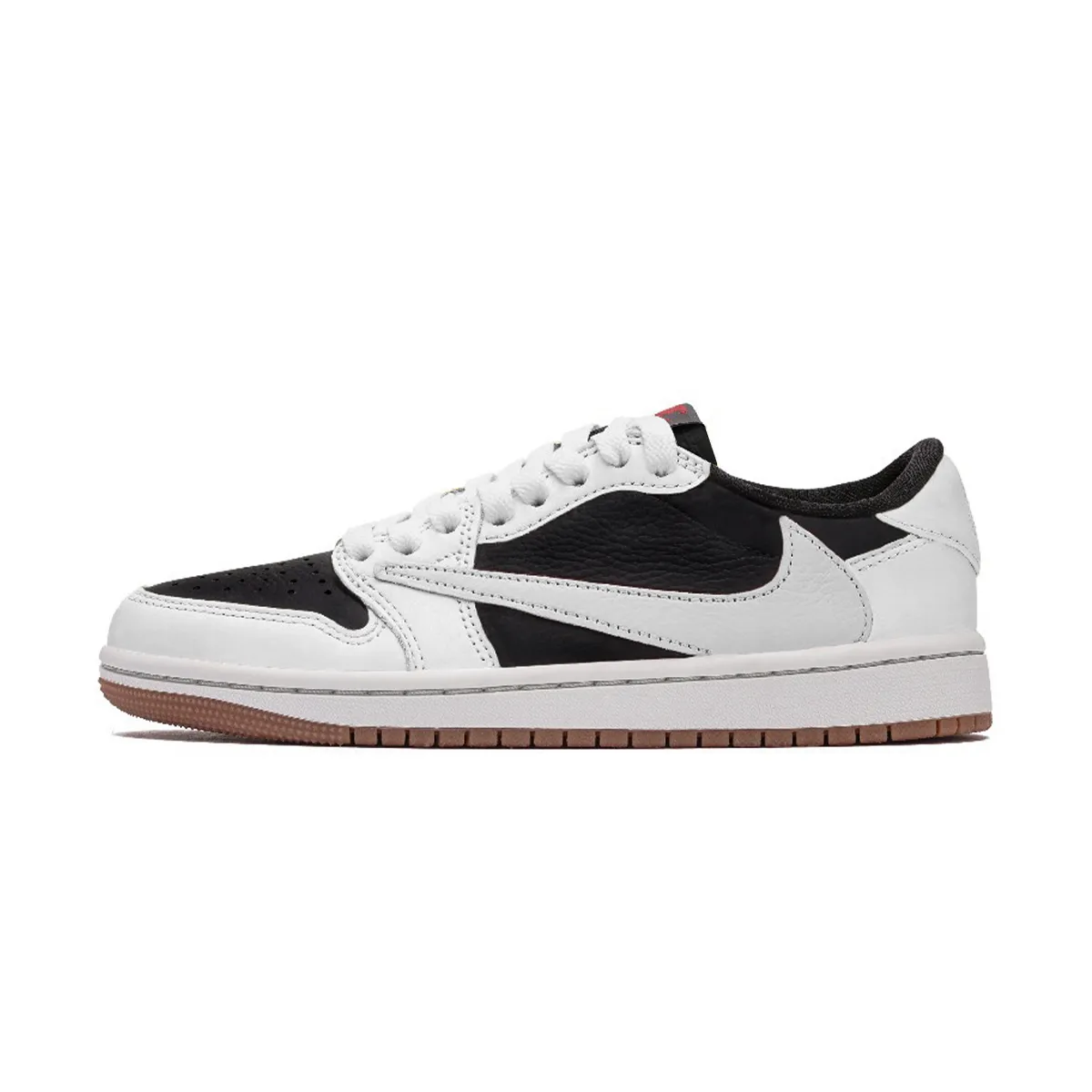 Travis Scott x Jordan Air Jordan 1 Cushioning Slip Resistant Low top Vintage Basketball Shoes Unisex White Black