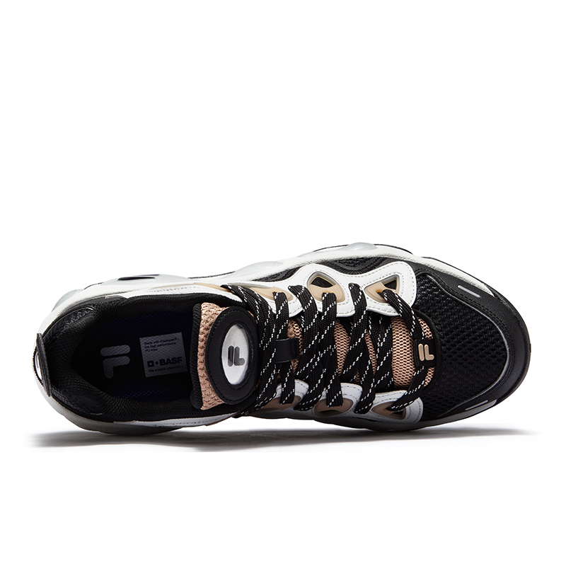 FILA FUSION VERTICAL Crack Shoes Textile, Synthetic Leather Low top Vintage Basketball Shoes Men’s Black Silver