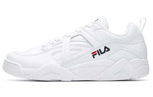 FILA Fila Cage Knit Low fabric synthetic leather sports comfortable low-top retro basketball shoes men's white