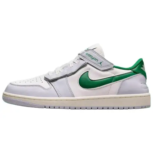 Jordan Air Jordan 1 Slip Resistant Abrasion Resistant Low top Vintage Basketball Shoes Unisex Gray Green