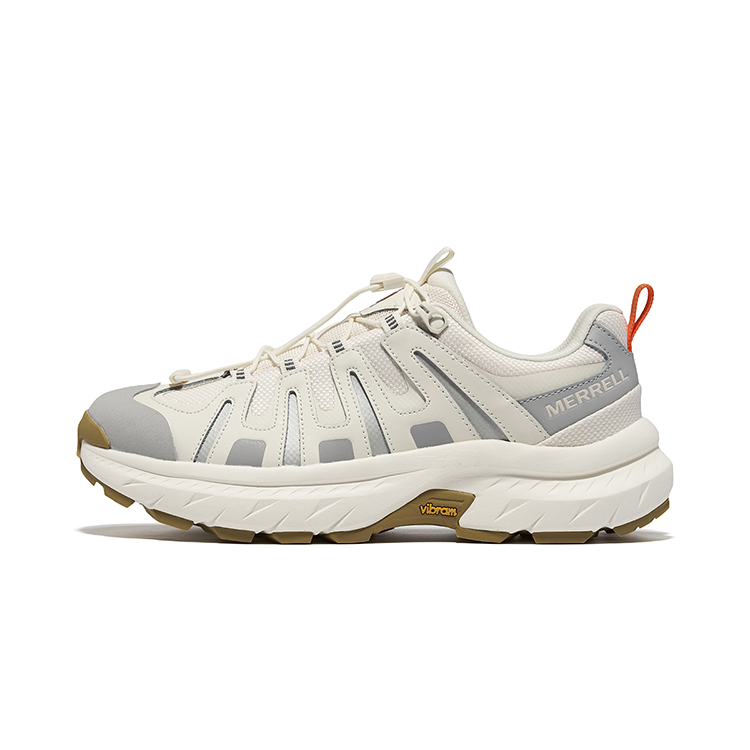 MERRELL Slip Resistant, Abrasion Resistant, Cushioning, Breathable Low top Outdoor Hiking Shoes Men’s Cream Gray