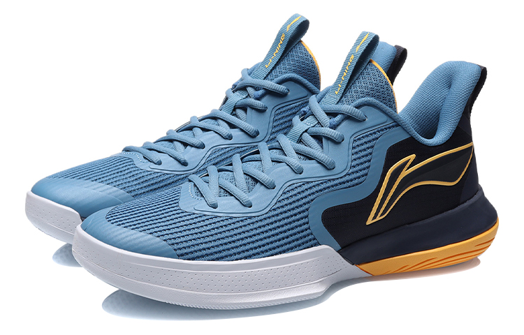 Li Ning Flash Basketball Shoes Men's Low Top Blue/Black/Yellow