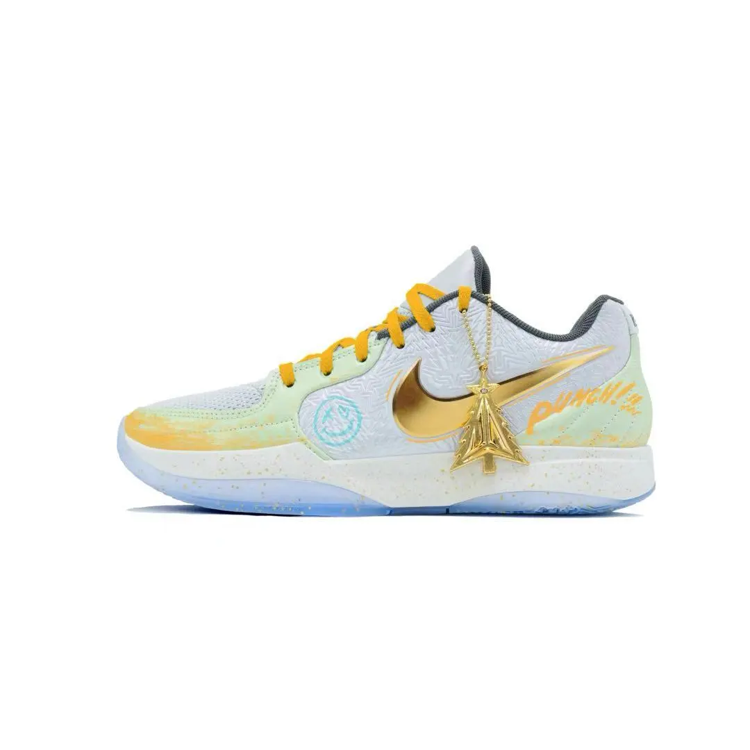 Nike Ja 2 Cushioning Slip Resistant Abrasion Resistant Low top Basketball Shoes Men's Cyan Orange