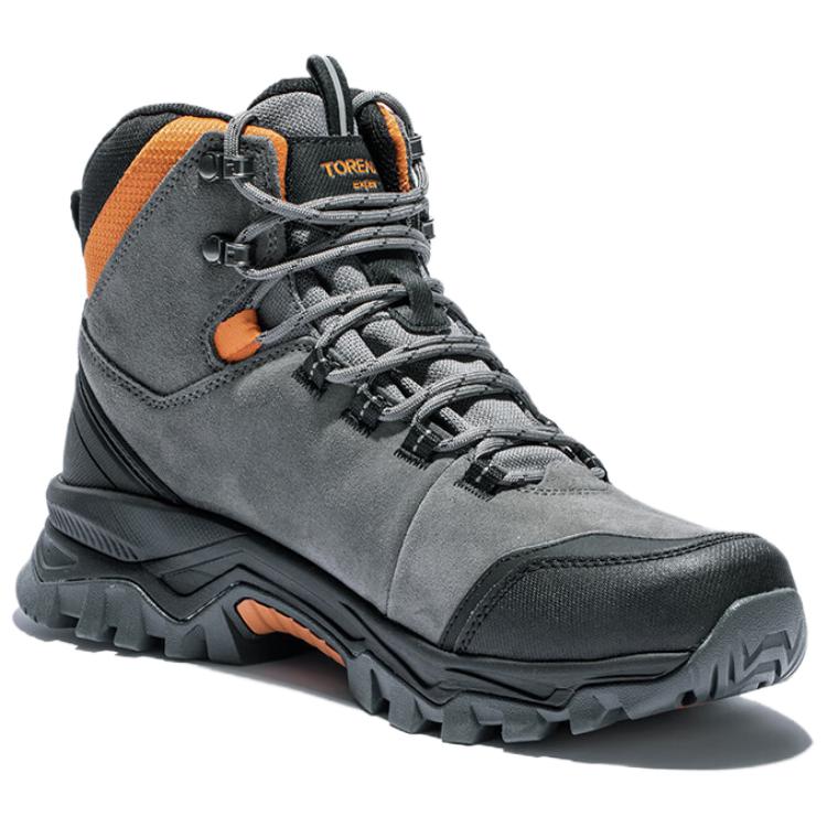 TOREAD Slip Resistant Thermal High top Mountaineering Shoes Men’s Gray Black