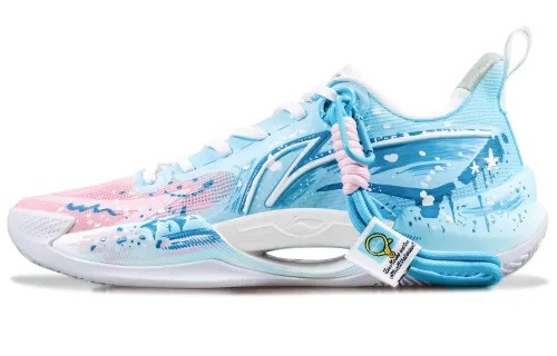 Li Ning Super Light V2 Pink Blue Dreamy Slip Resistant, Abrasion Resistant, Rebound Low top Basketball Shoes Men's Blue