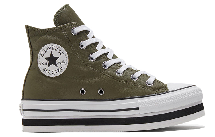 Женские кеды Converse Chuck Taylor All Star Platform Laye (зеленые) — Зелёный — фото 2