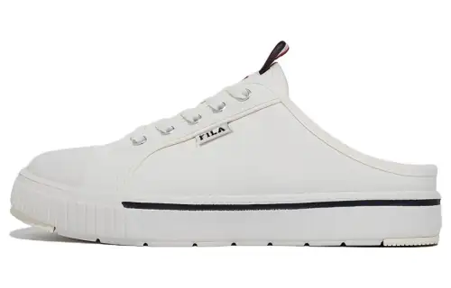 FILA Court Mules Low top Canvas Shoes Unisex White Korean Style