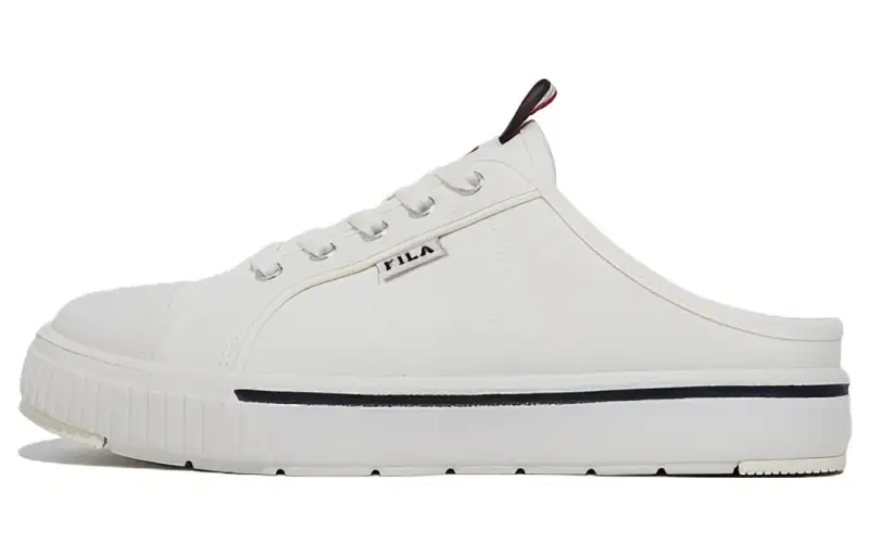 FILA Court Mules Low top Canvas Shoes Unisex White Korean Style
