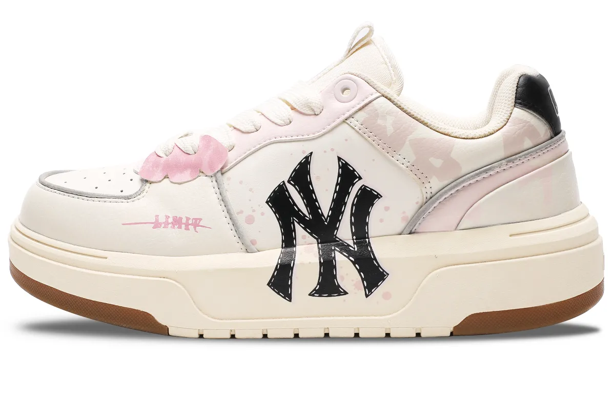 MLB Chunky Liner Abrasion Resistant Low top Skateboard Shoes Unisex Pink White