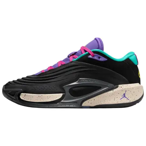 Jordan Luka 3 Slip Resistant Abrasion Resistant Low top Basketball Shoes Unisex Black Purple