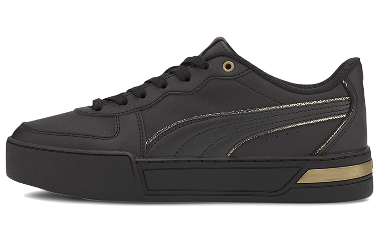 PUMA Skye Metallic Black/Gold Casual Board Shoes Women's