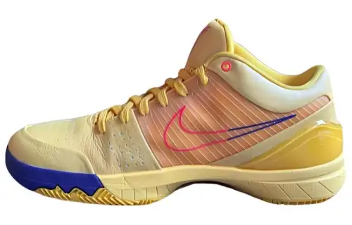 Nike Zoom Kobe 4 Protro round toe comfortable non-slip low-top basketball shoes men's yellow blue