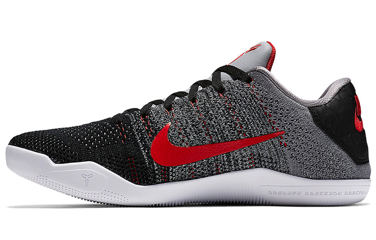 Nike Kobe 11 Elite Low Tinker Kobe OG model round toe lace-up non-slip lightweight low-top basketball shoes men's black and red