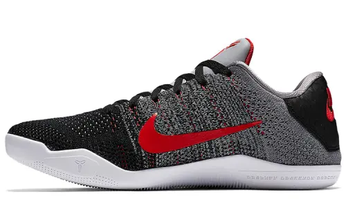 Nike Kobe 11 Elite Low Tinker Kobe OG model round toe lace-up non-slip lightweight low-top basketball shoes men's black and red