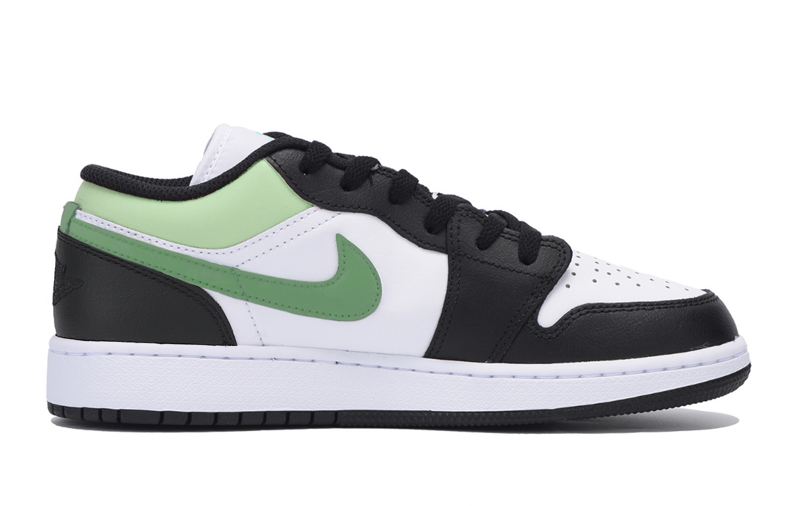 Jordan Air Jordan 1 Abrasion Resistant Slip Resistant Low top Vintage Basketball Shoes Men’s Black White Green