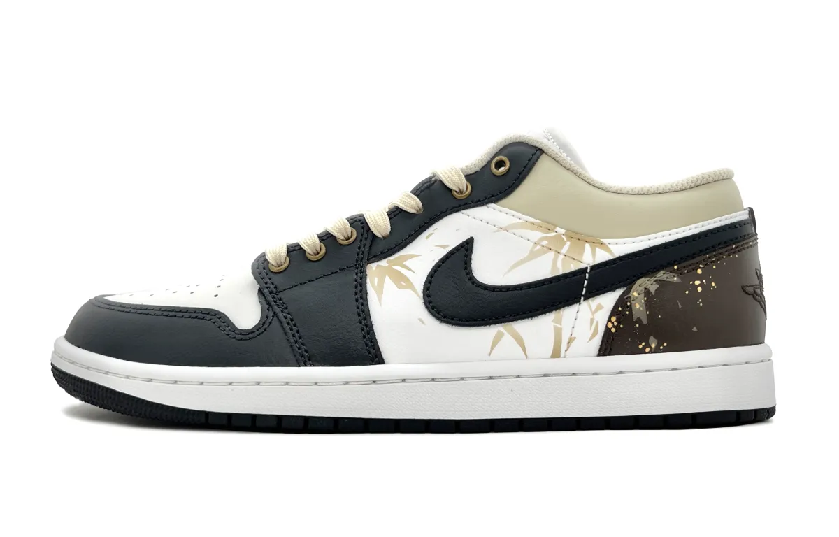Jordan Air Jordan 1 Abrasion Resistant Abrasion Resistant Low top Vintage Basketball Shoes Men's Black Brown