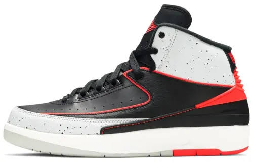 Jordan Air Jordan 2 Retro Infrared 23 non-slip lightweight high-top retro basketball shoes women's black and white