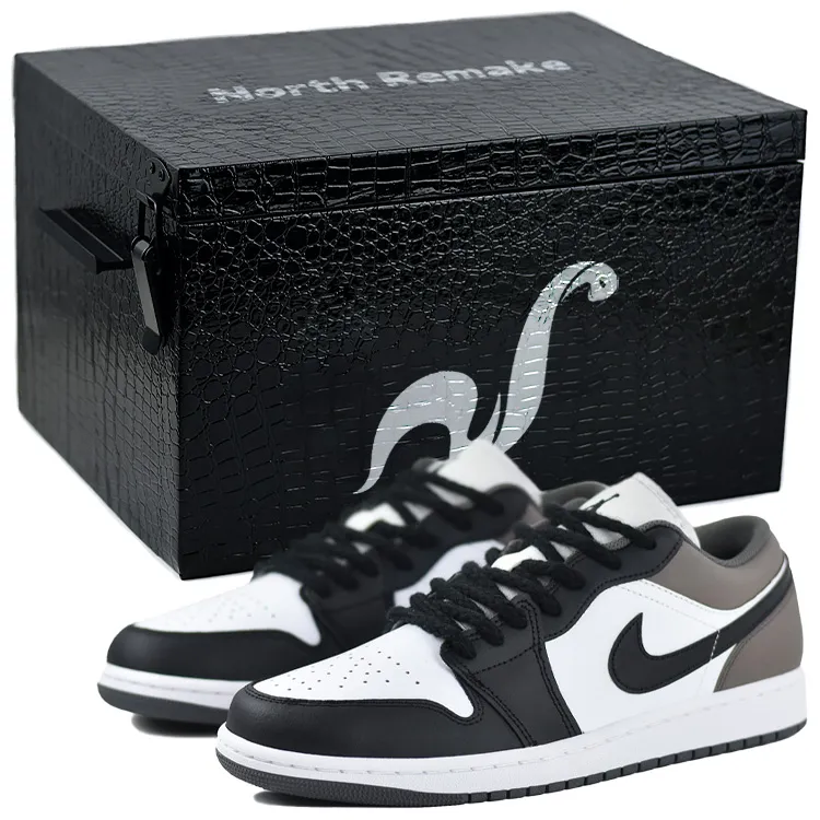 Jordan Air Jordan 1 Cushioning Slip Resistant Abrasion Resistant Low top Vintage Basketball Shoes Unisex Black Brown