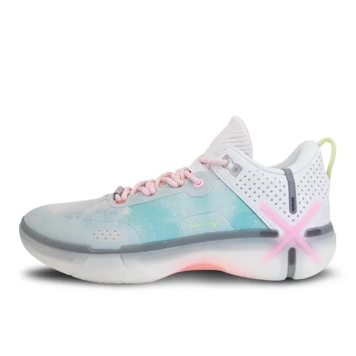 Li Ning Wade Shadow 6 Cushioning Slip Resistant Abrasion Resistant Low top Basketball Shoes Men's White Blue Pink