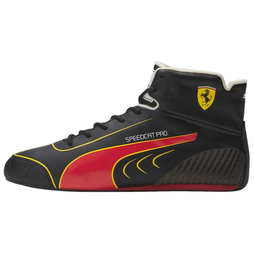 SCUDERIA FERRARI x PUMA Speedcat Abrasion Resistant Mid top Training Shoes Men's Black Red