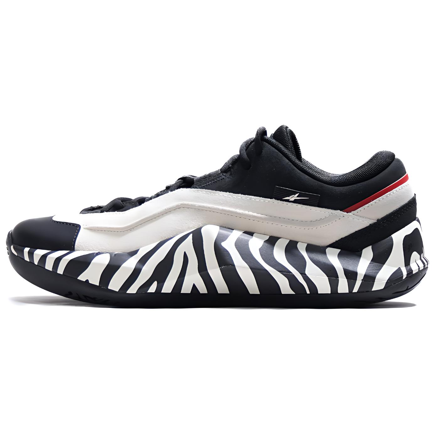 Serious Player Only Ranger Zebra Basketball Shoes Unisex Low Top Black/White/Red