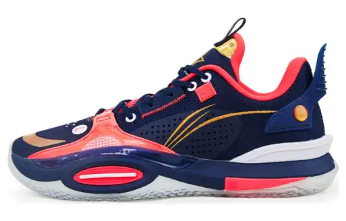 LiNing Li Ning City 10 Comfortable and Versatile Fabric Leather Non-Slip Wear-Resistant Rebound Low-top Basketball Shoes Men's Blue Red Guangdong Hongyuan Weems Exclusive Color