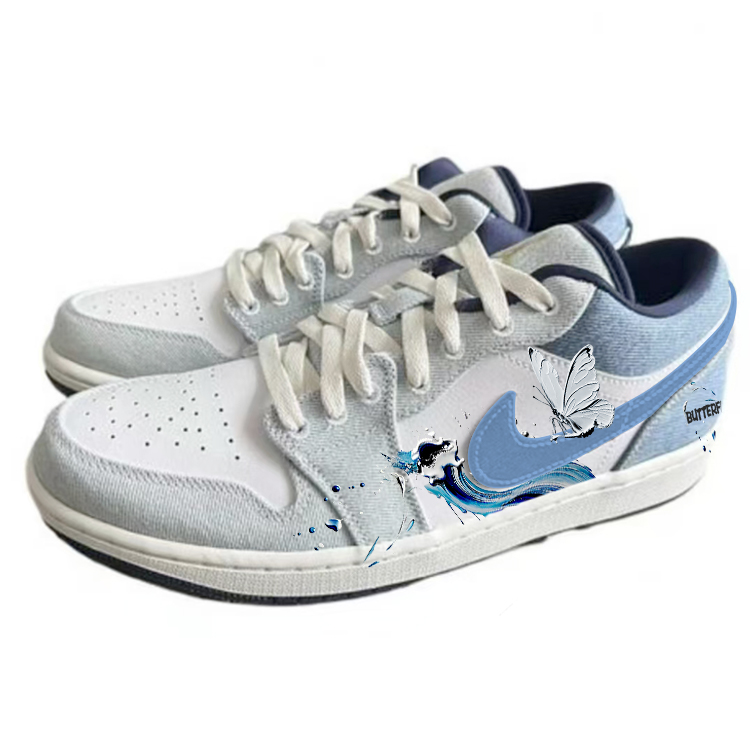 Jordan Air Jordan 1 Vintage Basketball Shoes Men’s Low Top White/Blue