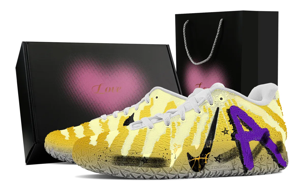 Nike Ja Morant 3 Win Mamba, Heart Box Abrasion Resistant Low top Basketball Shoes Unisex Yellow Purple