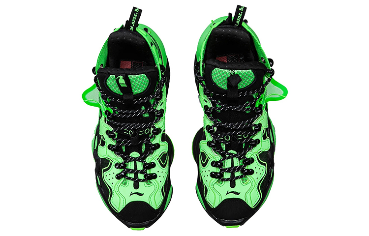 Li Ning Basketball Shoes Women’s High Top Neon Light Green/Standard Black