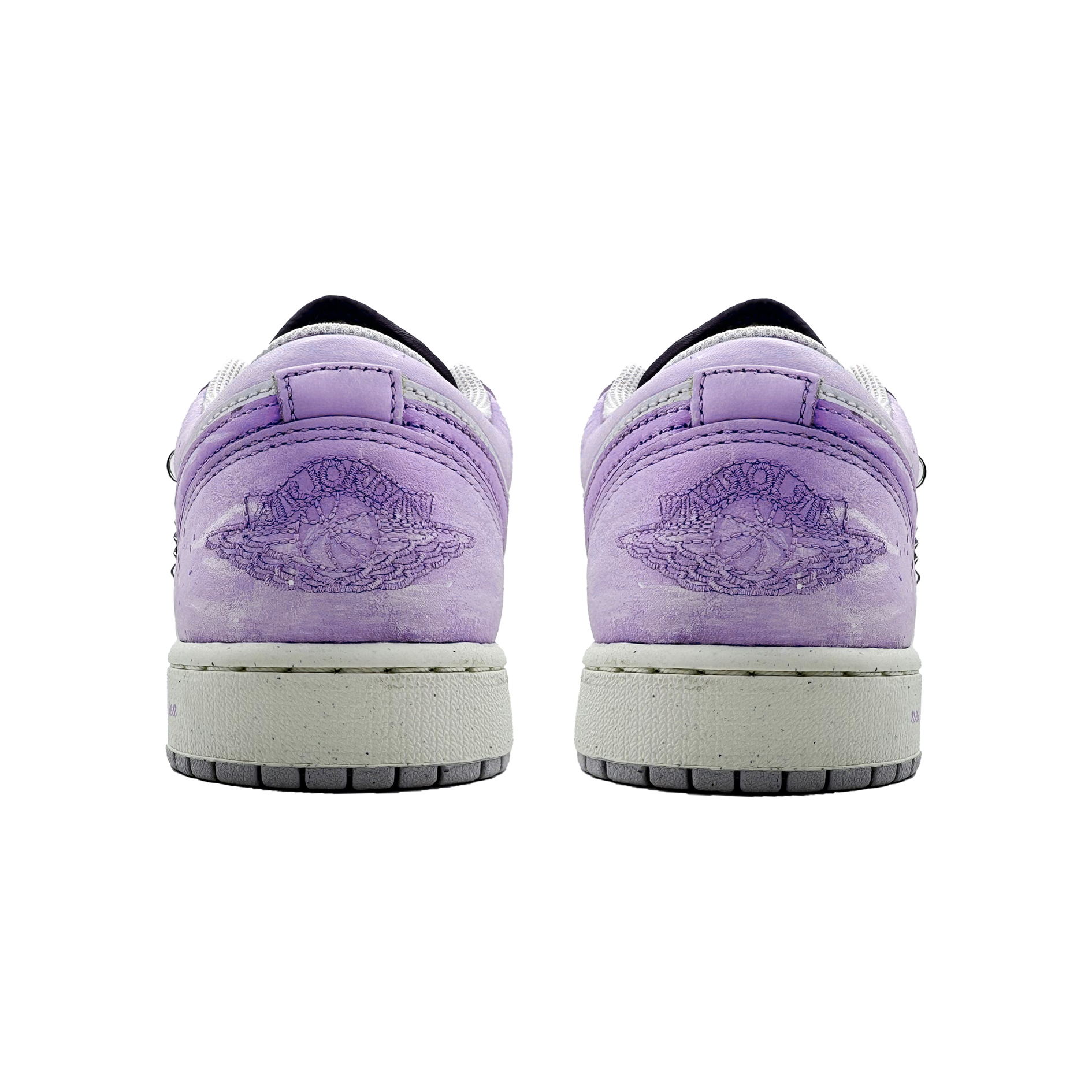 Jordan Air Jordan 1 Slip Resistant Abrasion Resistant Low top Vintage Basketball Shoes Unisex Light Purple