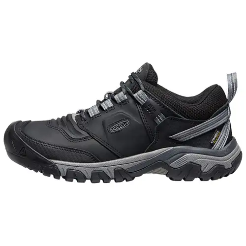 Keen RIDGE FLEX WP Cushioning Slip Resistant Abrasion Resistant Low top Outdoor Shoes Men's Black Gray