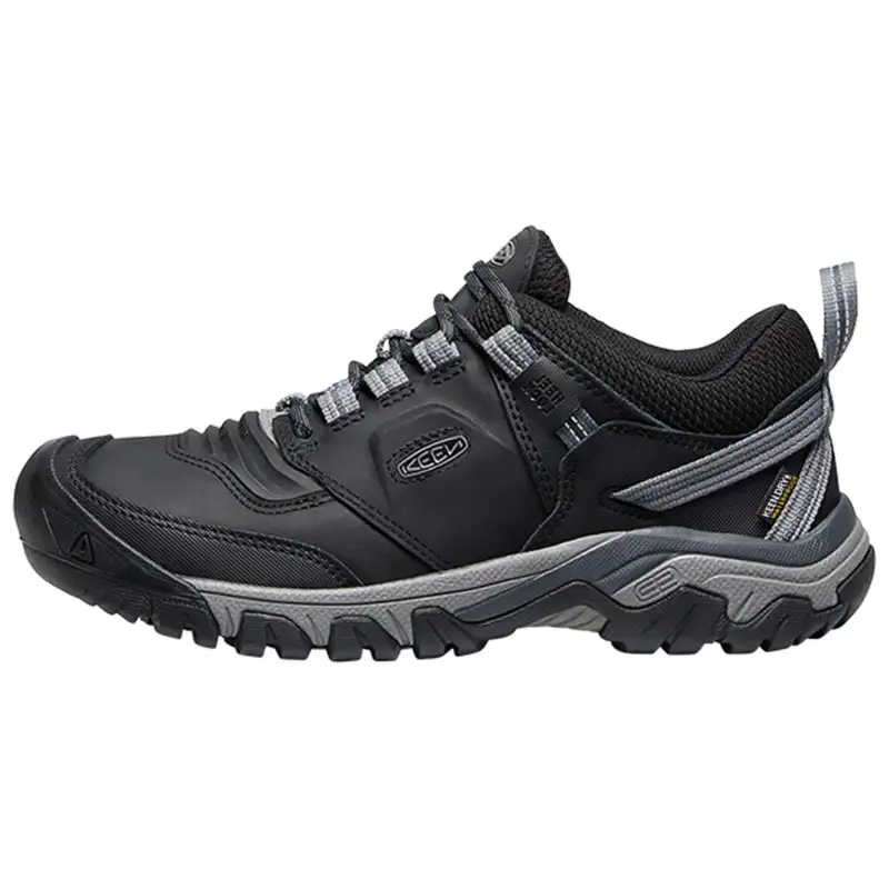 Keen RIDGE FLEX WP Cushioning Slip Resistant Abrasion Resistant Low top Outdoor Shoes Men's Black Gray