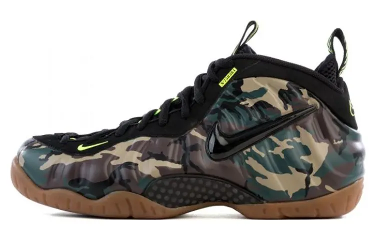 Nike Foamposite Pro Army Camo Mid top Basketball Shoes Unisex Green Black 2013 Edition