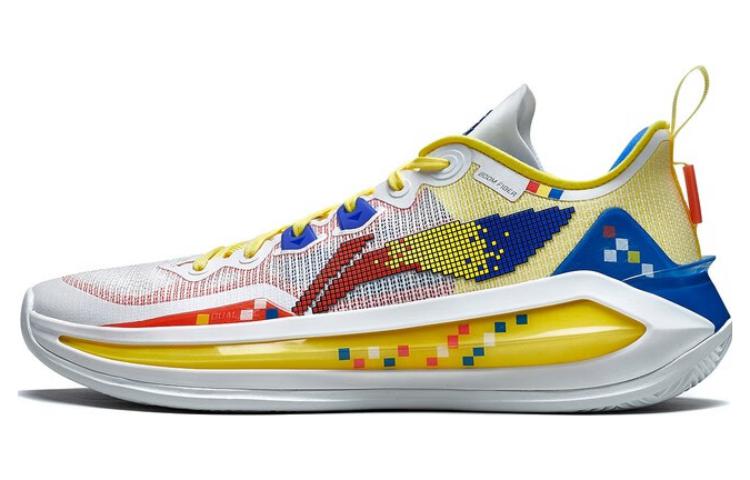 Li Ning Liren 3 V2 Pixel Slip Resistant Abrasion Resistant Low top Basketball Shoes Unisex Yellow Red Blue