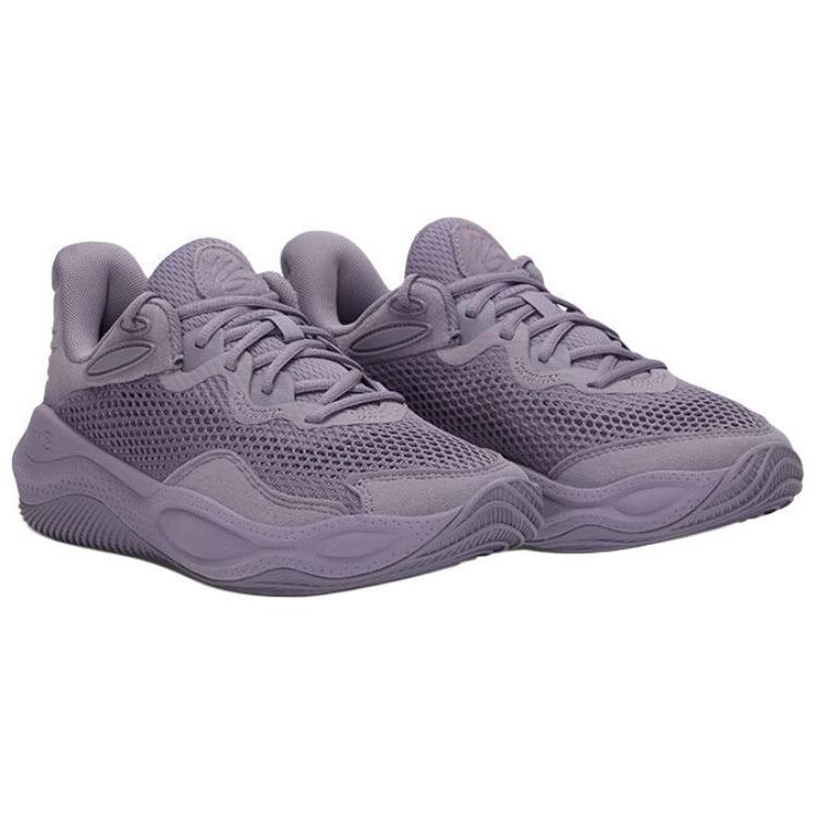 Under Armour Curry Splash 24 Slip Resistant Abrasion Resistant Low top Basketball Shoes Unisex Gray Purple