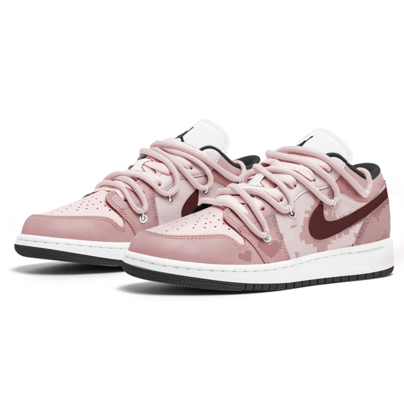Jordan Air Jordan 1 Slip Resistant Slip Resistant Low top Vintage Basketball Shoes Women’s Pink