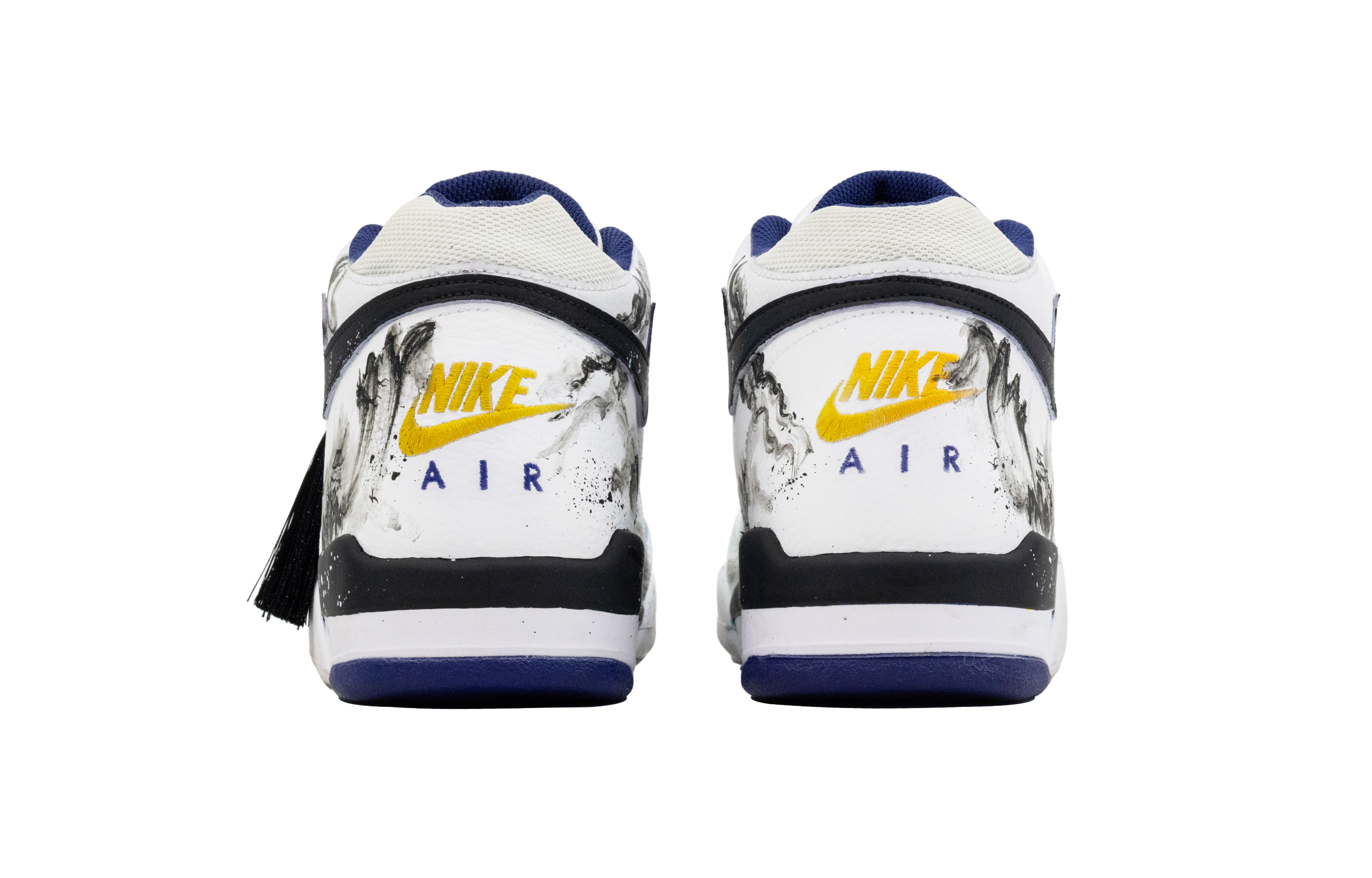 Nike Flight Legacy Misty Rain Jianghu Abrasion Resistant Mid top Vintage Basketball Shoes Men’s Black White