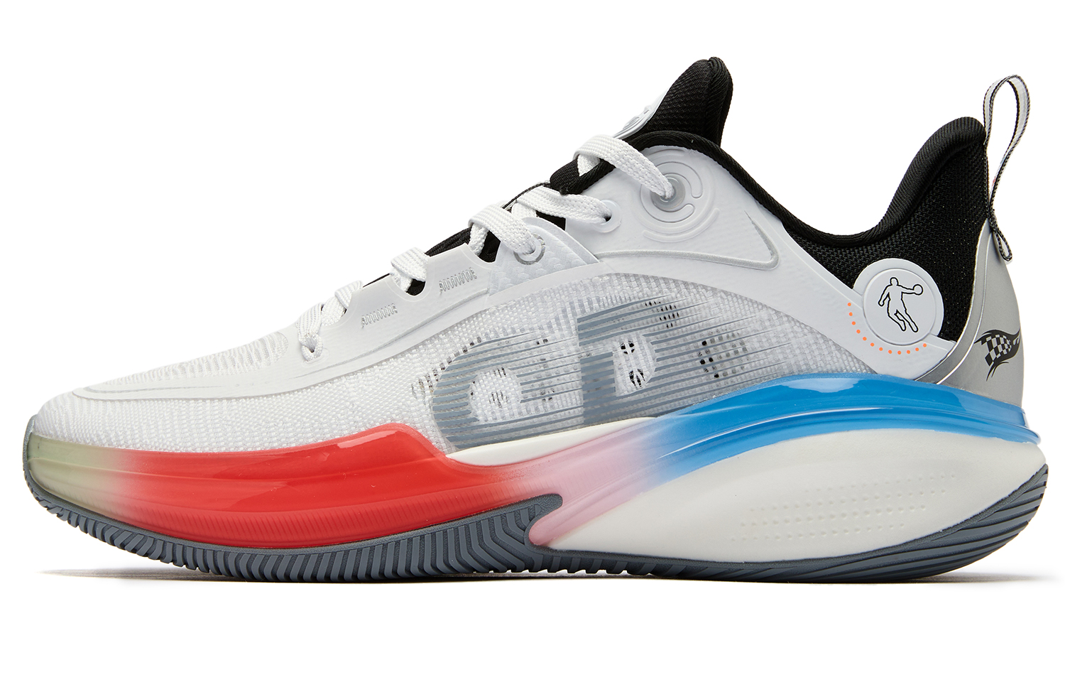 QIAODAN FE1.0 Equation Cushioning Slip Resistant Abrasion Resistant Rebound Low top Basketball Shoes Men’s Gray Red