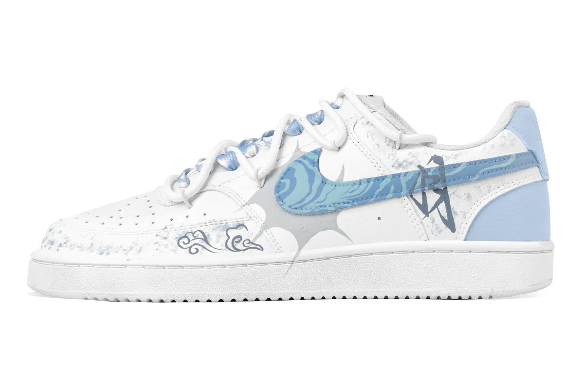 Nike Court Vision 1 Frosted Moon Erosion Abrasion Resistant Low top Skateboard Shoes Men's Gray Blue