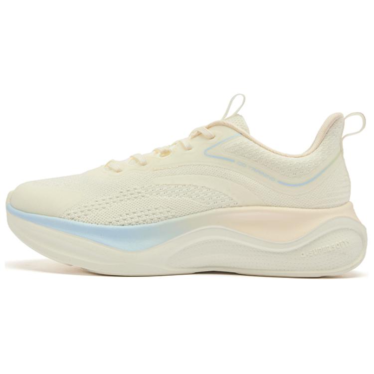 QIAODAN Synthetic Leather Cushioning Breathable Low top Training Shoes Women’s Beige Blue