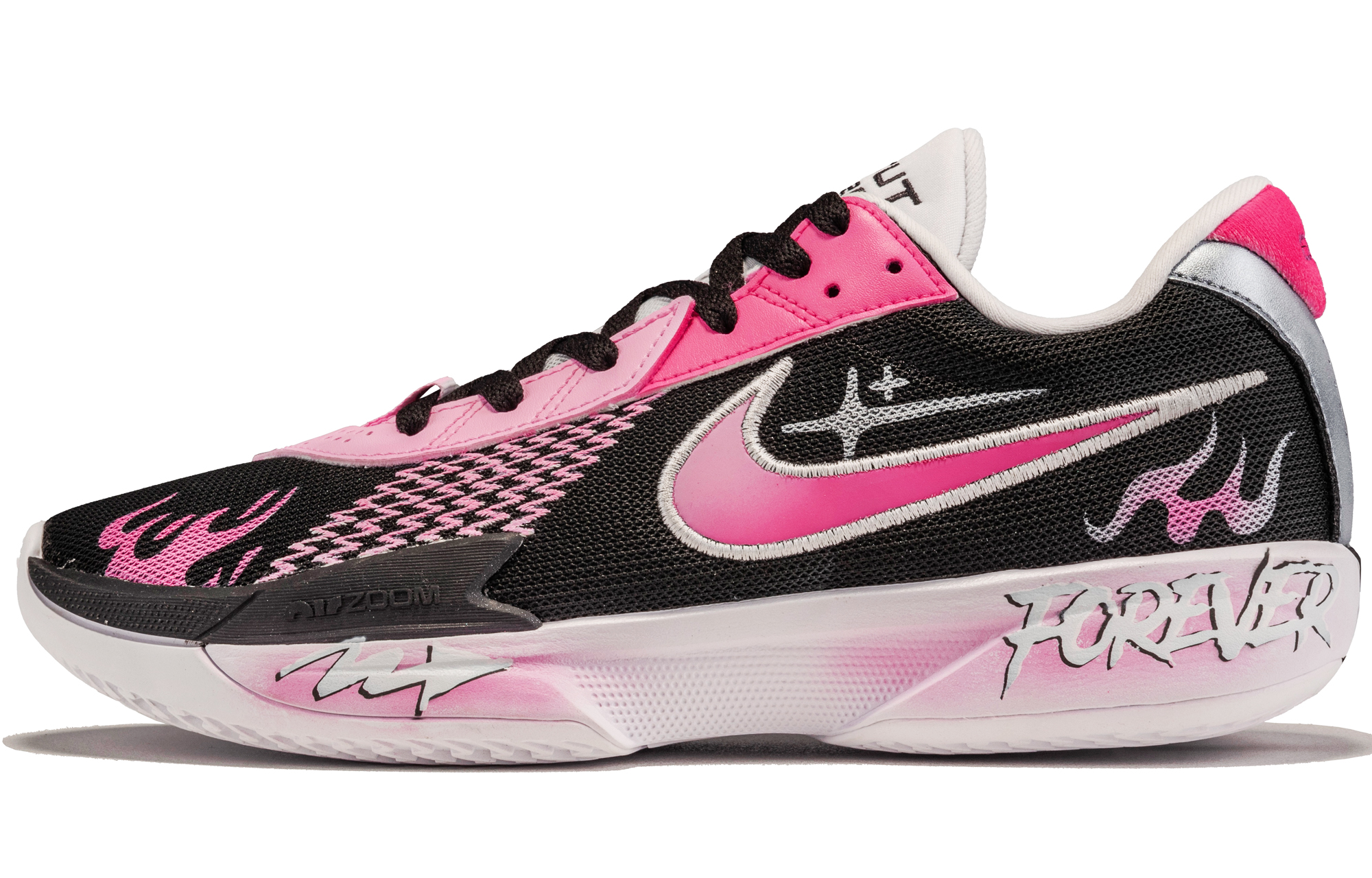 Nike Air Zoom G.T. Cut Academy Slip Resistant Abrasion Resistant Low top Basketball Shoes Unisex Black Pink