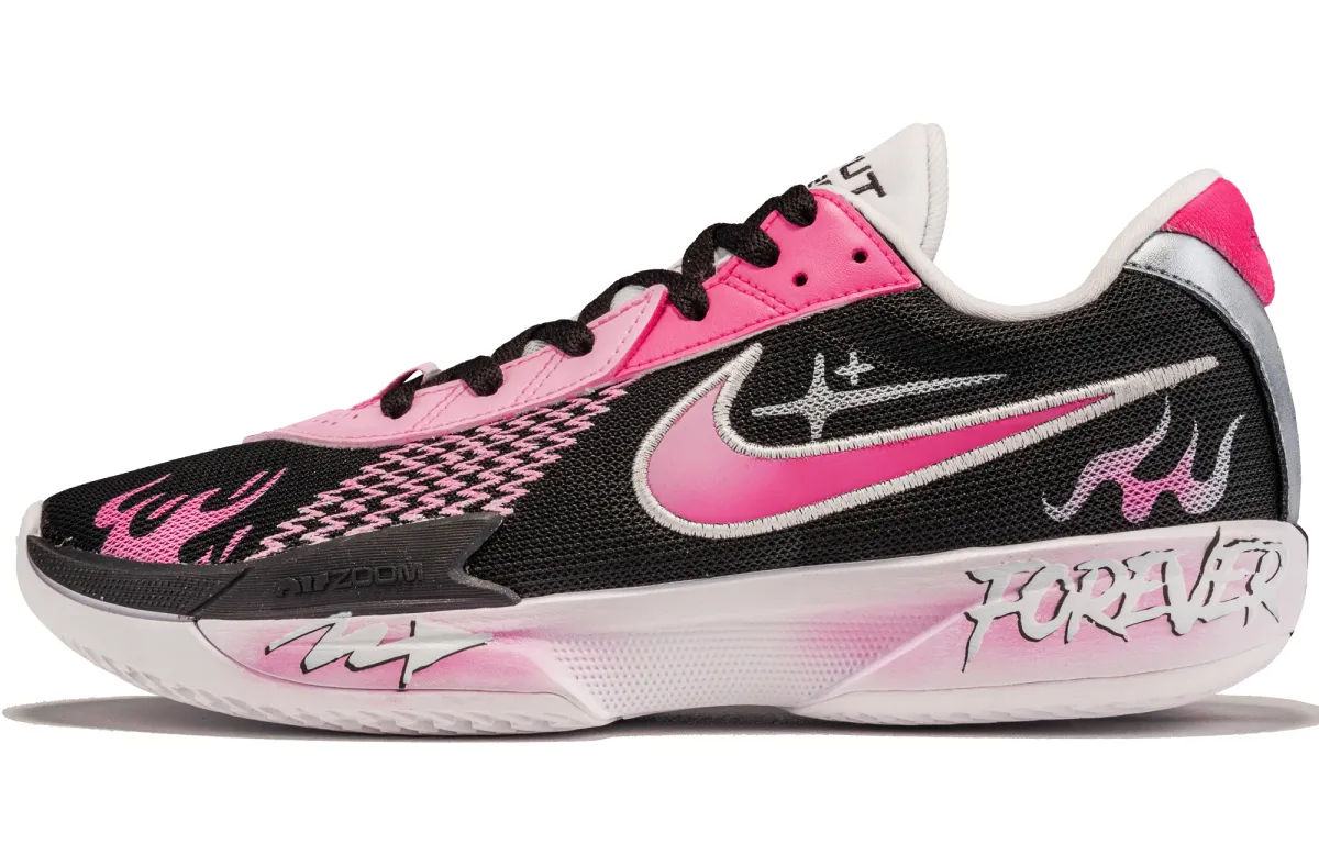 Nike Air Zoom G.T. Cut Academy Slip Resistant Abrasion Resistant Low top Basketball Shoes Unisex Black Pink