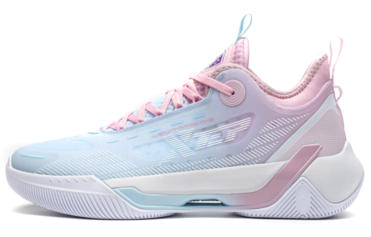 XTEP Levitation 6 Cushioning Slip Resistant Abrasion Resistant Breathable Low top Basketball Shoes Men’s Pink Blue