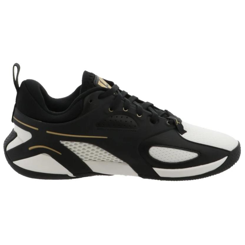 Jordan Slip Resistant Abrasion Resistant Low top Basketball Shoes Unisex Black Gold