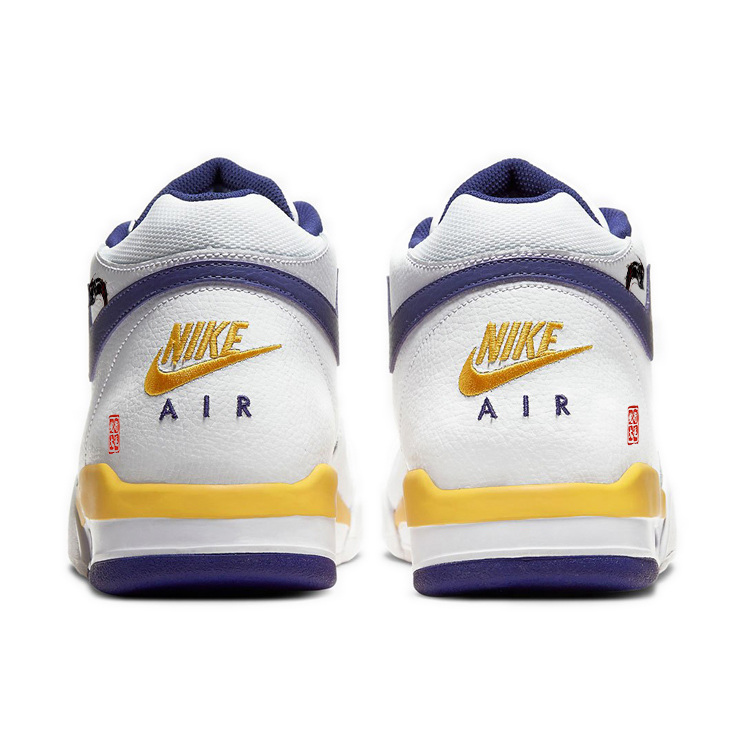 Nike Flight Legacy Cushioning Slip Resistant Abrasion Resistant Mid top Vintage Basketball Shoes Men’s Yellow White